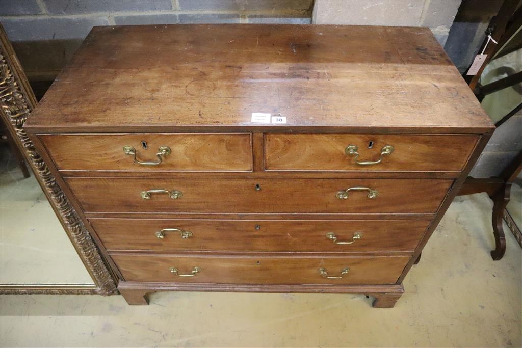 A late George III mahogany chest of drawers, width 106cm, depth 49cm, height 94cm